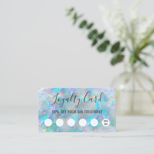 opalテクスインスパイアチャロイヤリティカード 名刺 (スタンド正面)