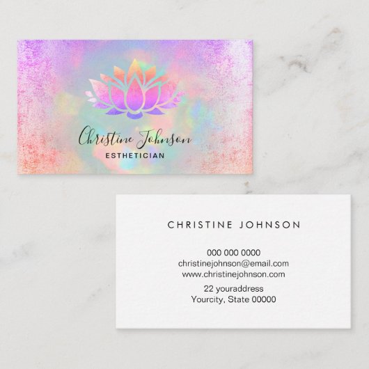 opalテクスチャのロータスロゴ 名刺 (正面/裏面)