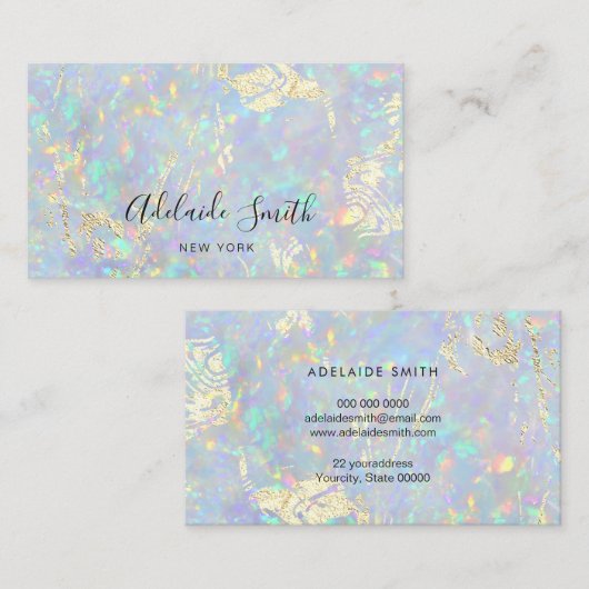 opalテクスチャ上のシミュレートされたグリッター詳細 名刺 (正面/裏面)