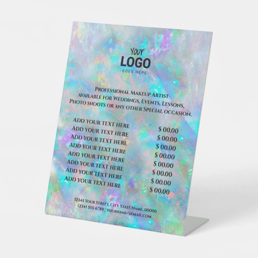 opalテクスチャ価格リストペデスタル記号 台座サイン (正面)