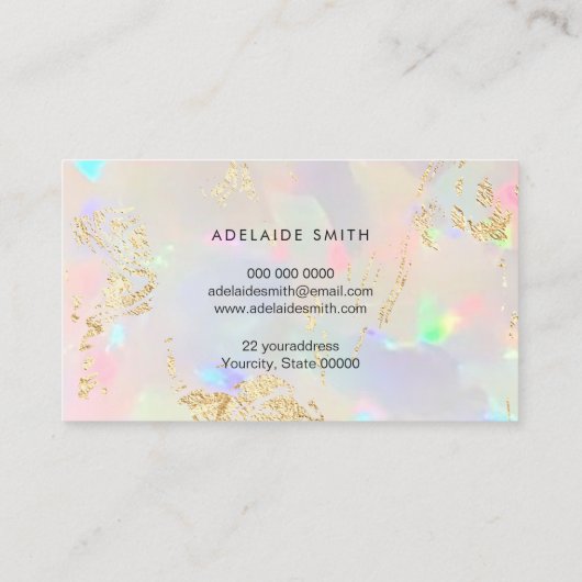 opalテクスチャ金ゴールド詳細 名刺 (裏面)