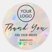 opalテクスチ感謝していャーおクラシック丸ステッカー ラウンドシール (正面)