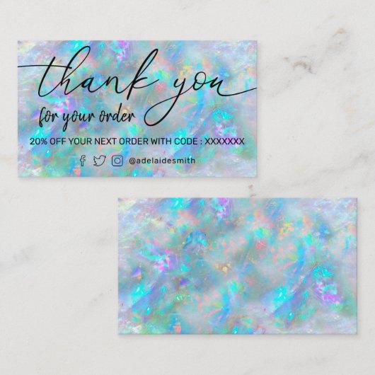 opalテクスチ感謝していュアyou名刺 名刺 (正面/裏面)