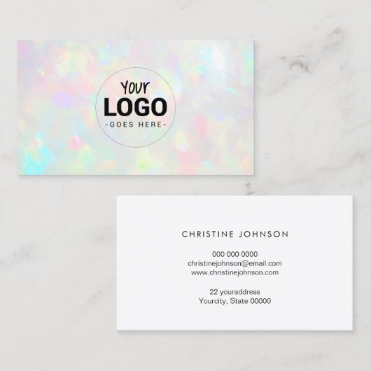 opalテクスチ澄んャの名刺のロゴ 名刺 (正面/裏面)