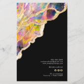 Opalデザインのブラックプライスリストフライヤー チラシ (裏面)