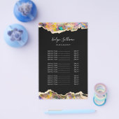 Opalデザインのブラックプライスリストフライヤー チラシ (シングル)