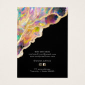 Opalデザインオンブラックジュエリーディスプレイカード (裏面)