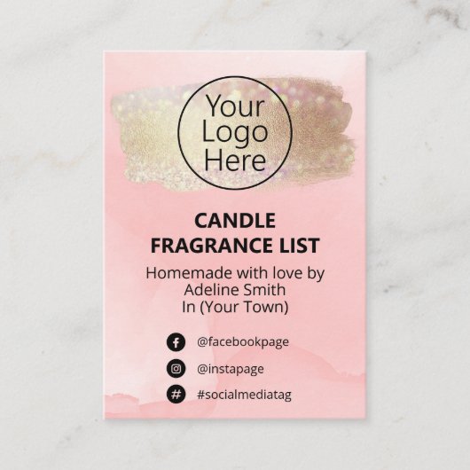 Opalモダングリッター製品リストカード 名刺 (正面)