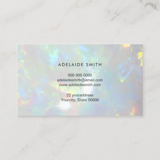 opal写真の背景のロゴ 名刺 (裏面)