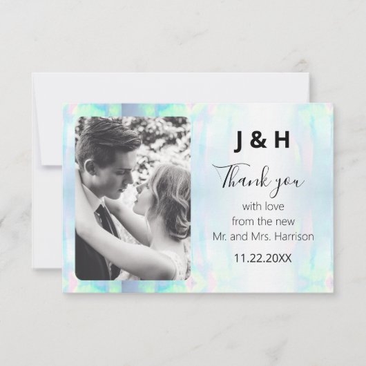 Opal写真エレガントモダンありがとう サンキューカード (正面)