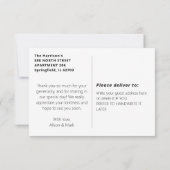 Opal写真エレガントモダンありがとう サンキューカード (裏面)