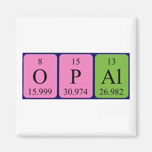 opal期別テーブル名磁石 マグネット (正面)