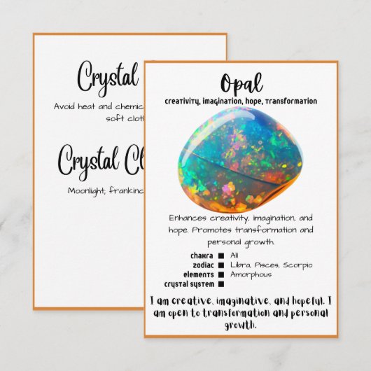 Opal結晶意味カード 招待状 (正面/裏面)