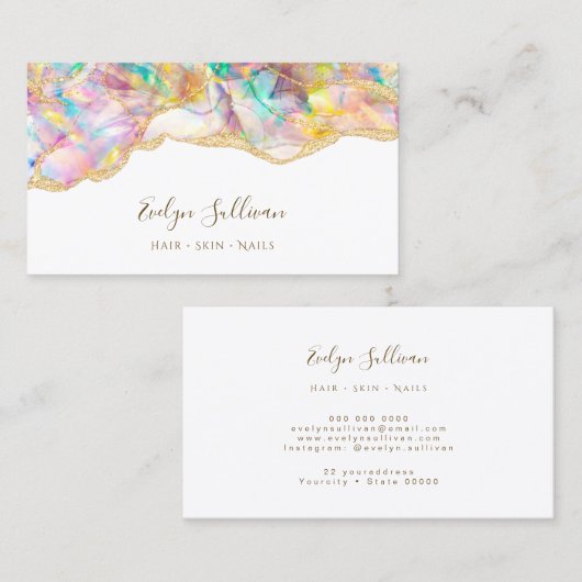 opal縁どデザイン名刺 名刺 (正面/裏面)