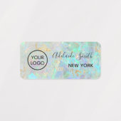 opal背景のロゴ ラベル (デザイン2)