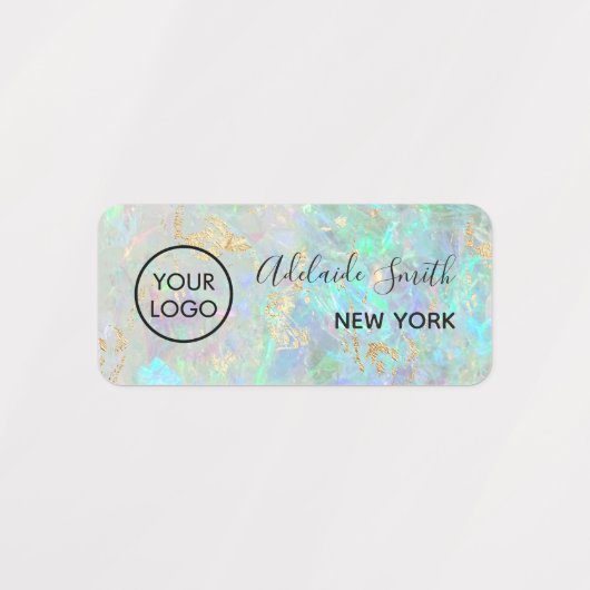 opal背景のロゴ ラベル (デザイン2)