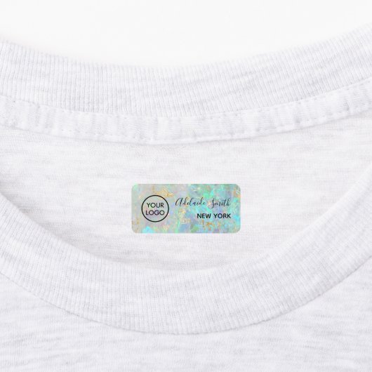 opal背景のロゴ ラベル (貼付)