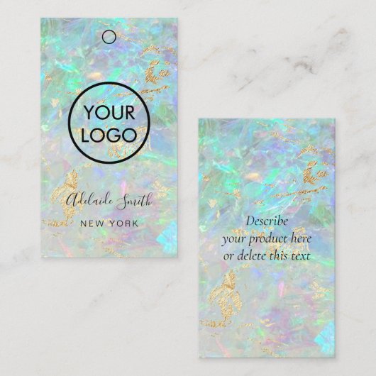 opal背景価格ラベルカード 名刺 (正面/裏面)