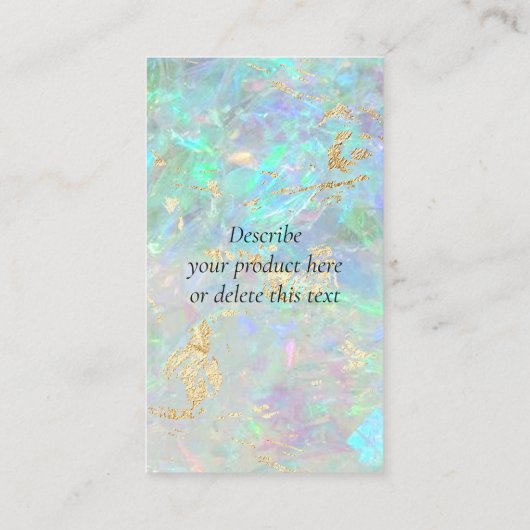 opal背景価格ラベルカード 名刺 (裏面)