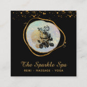 *~* Opal金ゴールドグリッターフレームバラフローラ スクエア名刺 (正面)