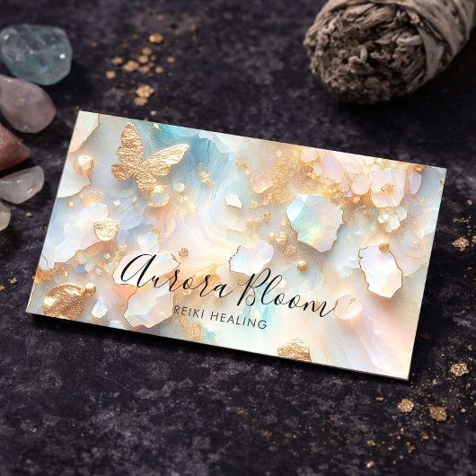 Opal Butterfly Moonstone Reiki Healer 名刺