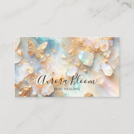Opal Butterfly Moonstone Reiki Healer 名刺 (正面)