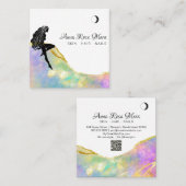 *~* Opal Crystal Woman金ゴールドグルタQR スクエア名刺 (正面/裏面)