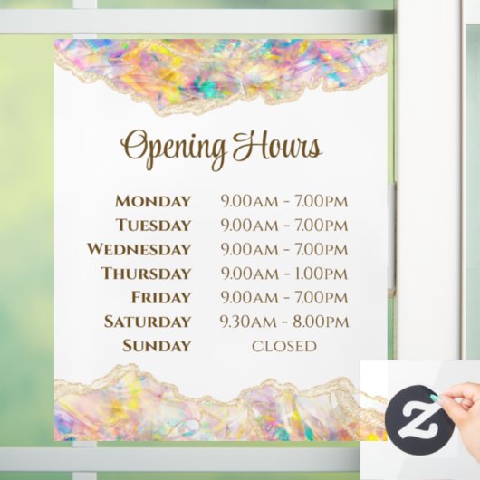 Opal Design Opening Hours Window Cling ウィンドウサイン (ホーム)