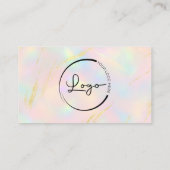 Opal Faux Gold Minimalist QR Code 名刺 (裏面)