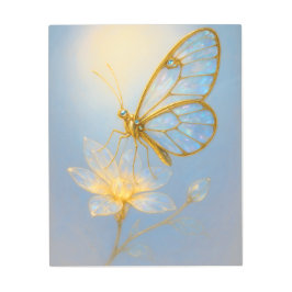 Opal Glasswing Butterfly Art - Gold Opal Crystal メタルプリント