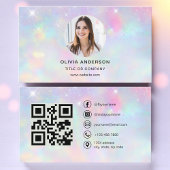 Opal Glitter Photo with QR Code Social Media 名刺