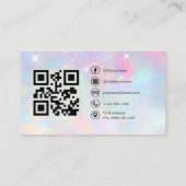 Opal Glitter Photo with QR Code Social Media 名刺 (裏面)