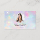 Opal Glitter Photo with QR Code Social Media 名刺 (正面)