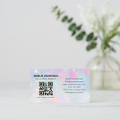 Opal Glitter QR Code Minimalist Professional 名刺 (スタンド正面)