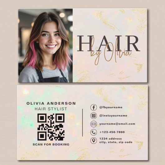 Opal Hair Stylist Photo QR Code  名刺