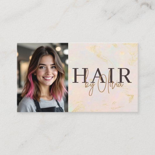 Opal Hair Stylist Photo QR Code 名刺 (正面)