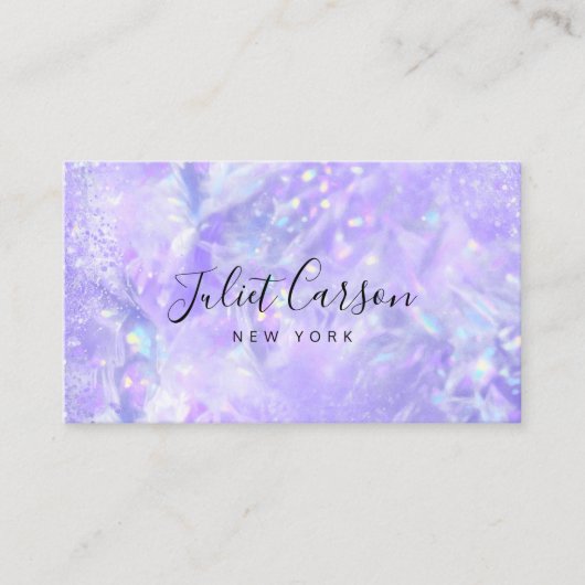  Opal Holographic Glitter Purple 名刺 (正面)