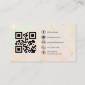 Opal Minimalist Photo with QR Code Social Media 名刺 (裏面)