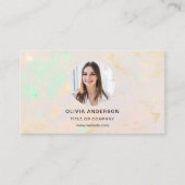 Opal Minimalist Photo with QR Code Social Media 名刺 (正面)