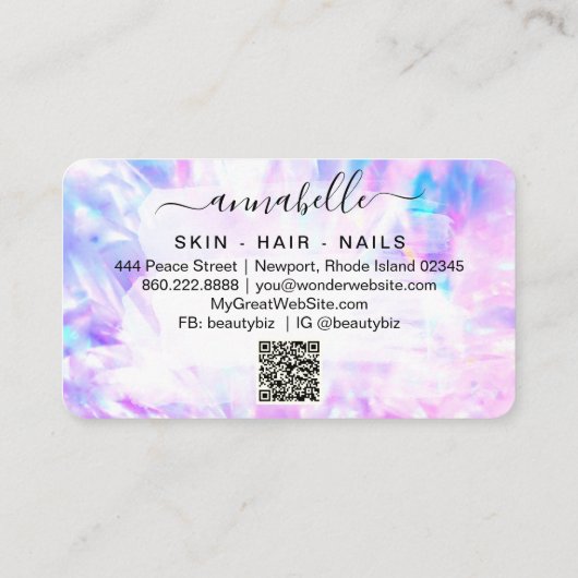 *～* OPAL QRプリズムAP26 Crystal Rainbow Ethereal 名刺 (裏面)