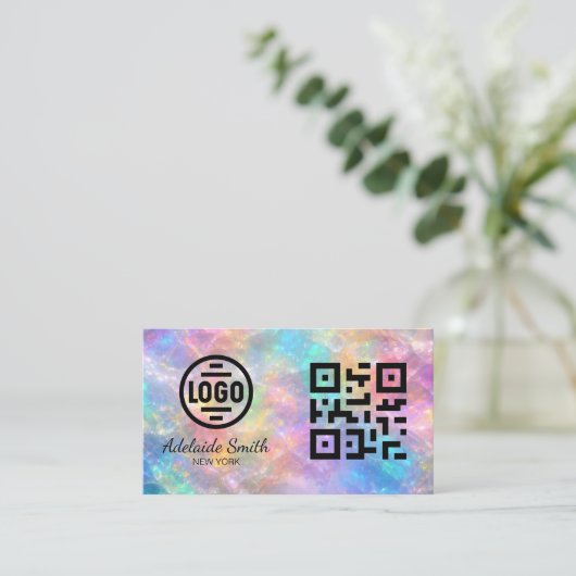 opal stone business card 名刺 (スタンド正面)
