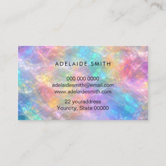 opal stone business card 名刺 (裏面)
