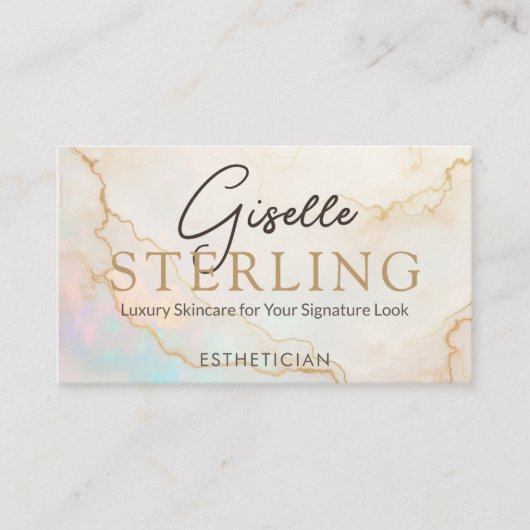 Opal Stone Esthetician QR Code 名刺 (正面)