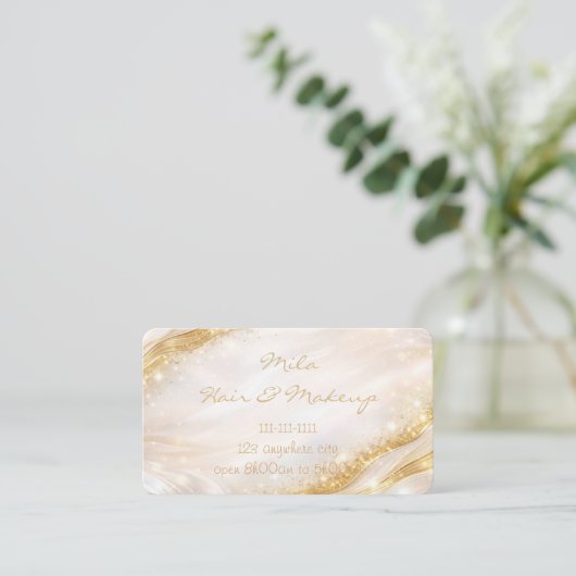 OPAL STONE GOLD BUSINESS CARD 名刺 (スタンド正面)