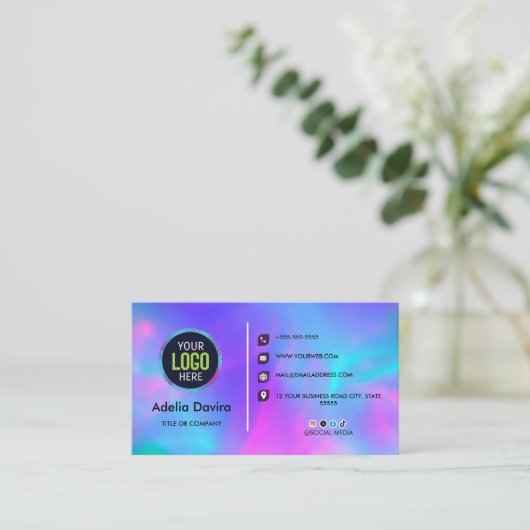 Opal Stone Luxury Business Card Design 名刺 (スタンド正面)