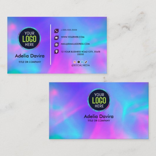 Opal Stone Luxury Business Card Design 名刺 (正面/裏面)