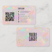 opal stone Minimalist Professional Company Logo QR 名刺 (正面/裏面)