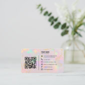 opal stone Minimalist Professional Company Logo QR 名刺 (スタンド正面)