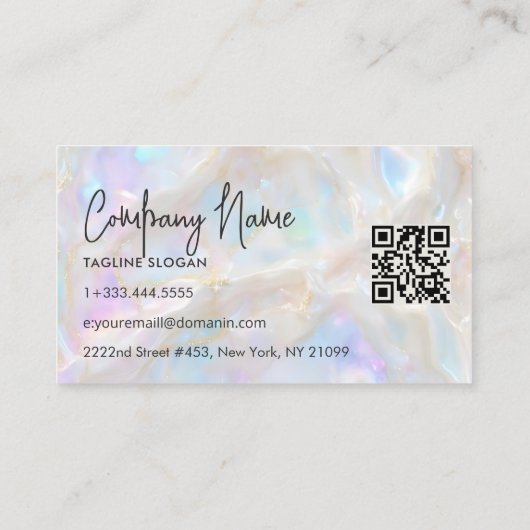 Opal  Stone Shimmer 名刺 (裏面)