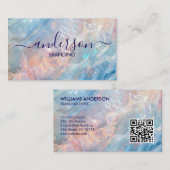 Opal Stone texture Logo QR Code Business Card 名刺 (正面/裏面)